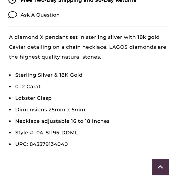 LAGOS Two-Tone Silver and Gold Necklace Caviar with Damonds *authentic* - Picture 10 of 16